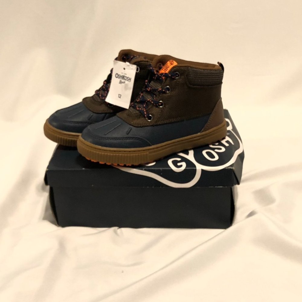OshKosh B'Gosh Blue/Brown Duck Boots Boys Size 12T